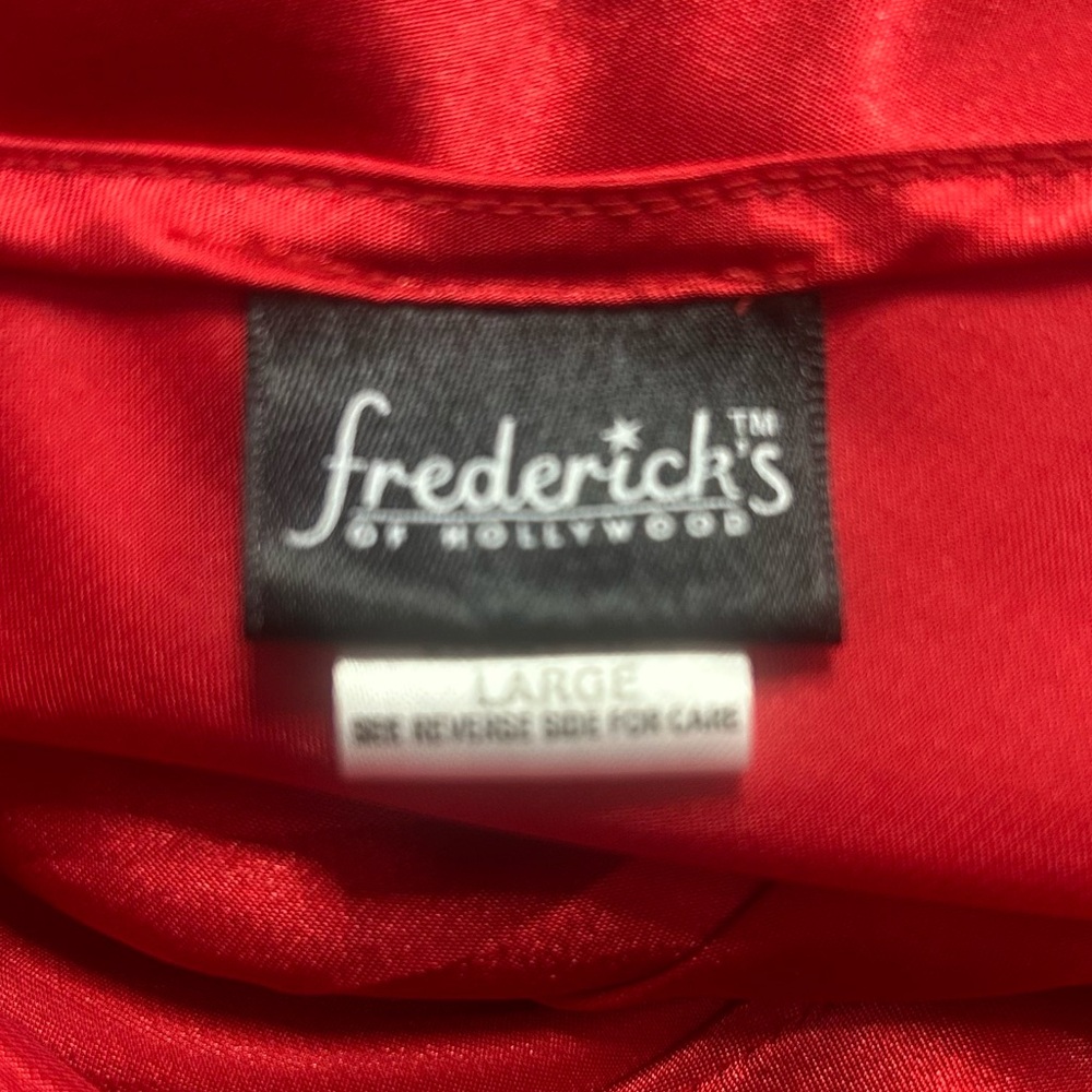 Frederick's Of Hollywood Vintage Red Maxi Slip Dress L Lingerie - Picture 10 of 13